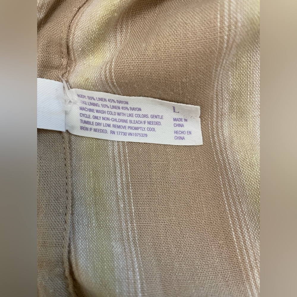 Stars Above Linen Blend Sleep Shirt Dress Pajamas Super Comfy L - Picture 5 of 8